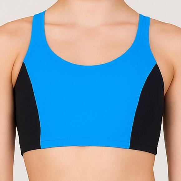 Theatricals blue black 2 piece dance set bike shorts crop top tank adult XS NWT - Picture 2 of 9